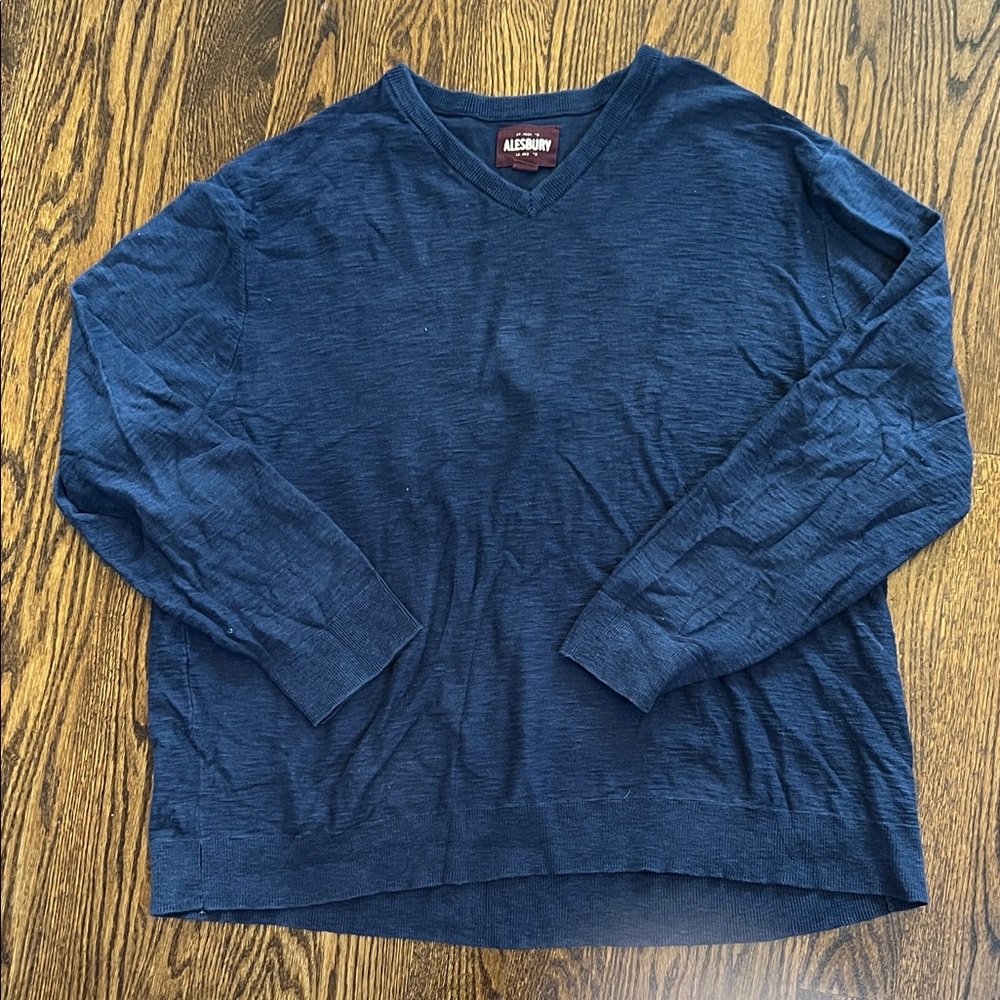 Classic Navy V-Neck Sweater by Alexander Julian